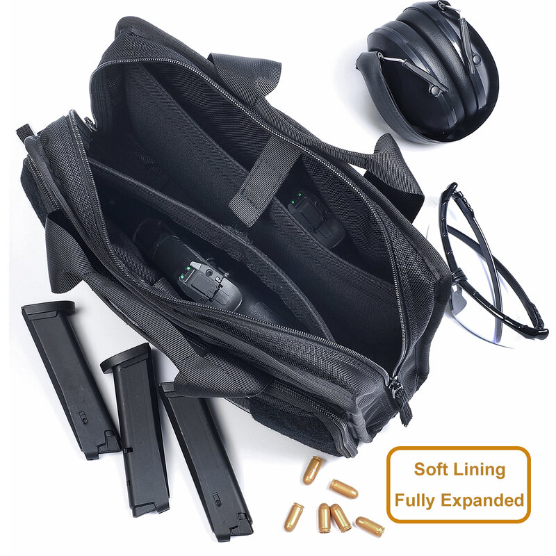 Specialist Series Pistol Range Bag, Tactical Double Handgun Bag For Storage Pistol,Ammo Gun Carrying Case With Pistol Fixing Fun