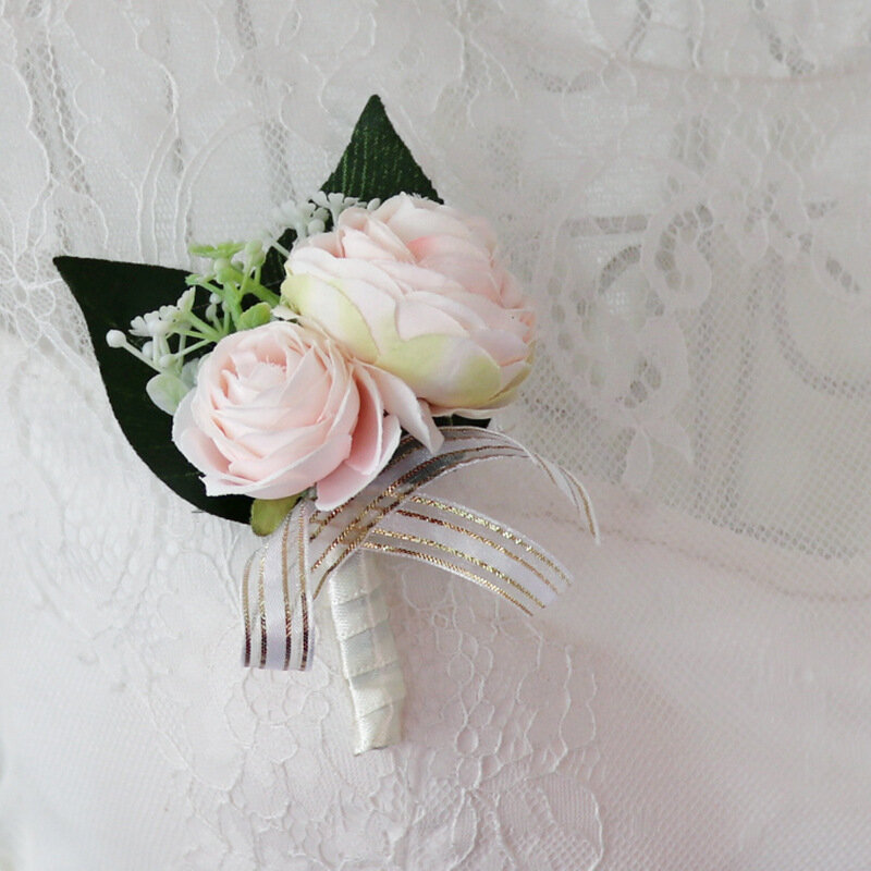 Lapela do corpete do casamento, estilo coreano, estilo da floresta, decoração do casamento, lapela da conferência do negócio, flor simulada