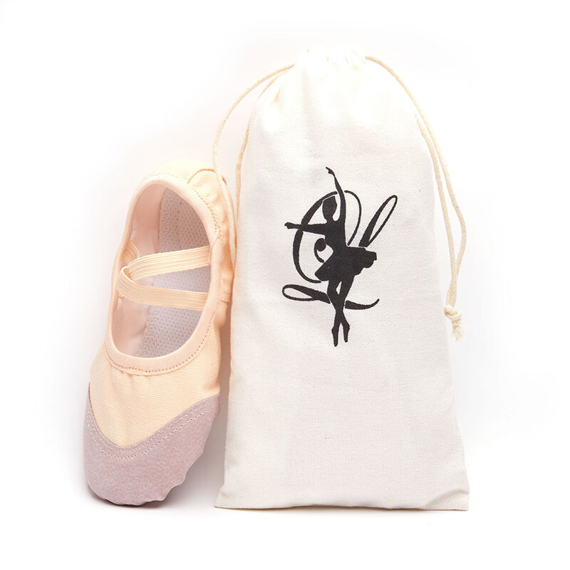 Duplo cordão Canvas Ballet Dance Bag, bailarina Pointe Shoes Bolsas para meninas, acessórios de dança