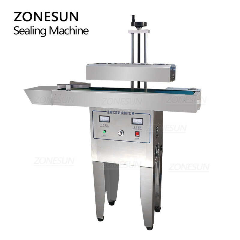 ZONESUN Automatic Sealing Machine Electromagnetic Continuous Induction Glass Bottle Vial Cap Aluminum Foil Sealer