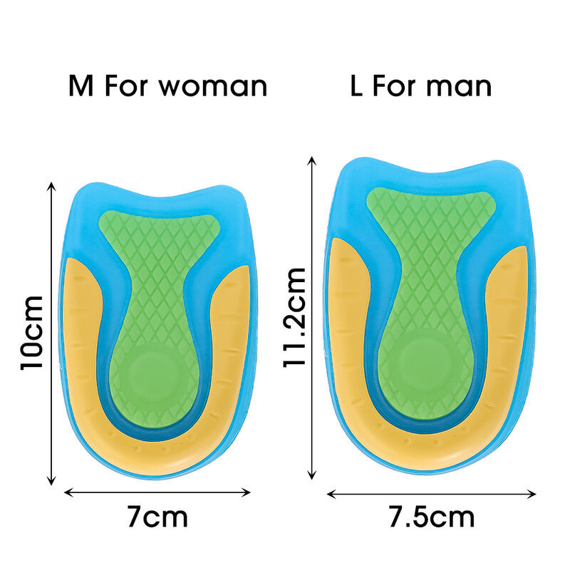 1pair U-shaped Half Heel Insole for Heel Spurs Pain Cushion Foot Massager Soft Silicone Gel Insoles Height Increase Shoes Pads