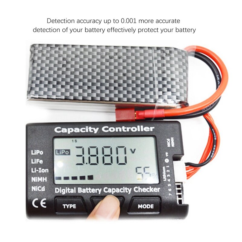Comprobador de capacidad de batería Digital, Cellmeter-7, RC Cellmeter 7 para Lipo Life, Li-Ion, Nimh, Nicd