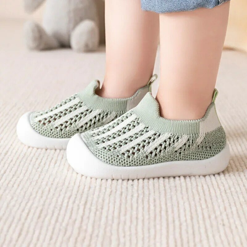 Sapatos de malha respirável para bebê, recém-nascido, criança, menina, meias, fundo macio, antiderrapante, menino, 0-5 anos, verão