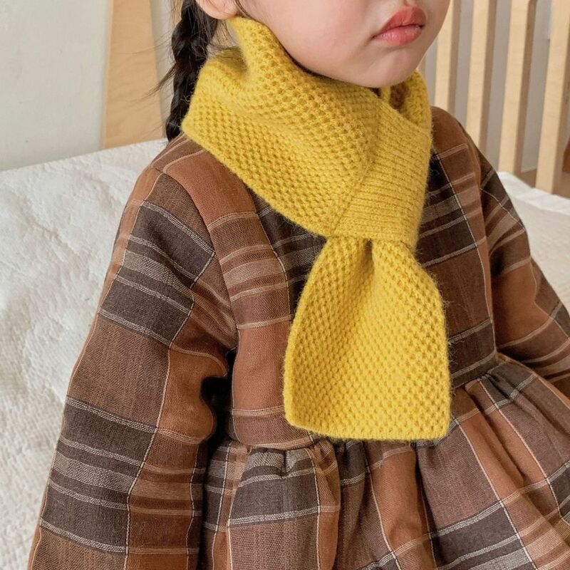 Comfortable Ins Style Neckerchief Knitted Windproof Solid Color Winter Children's Scarf Shawl Korean Style Wrap Muffler