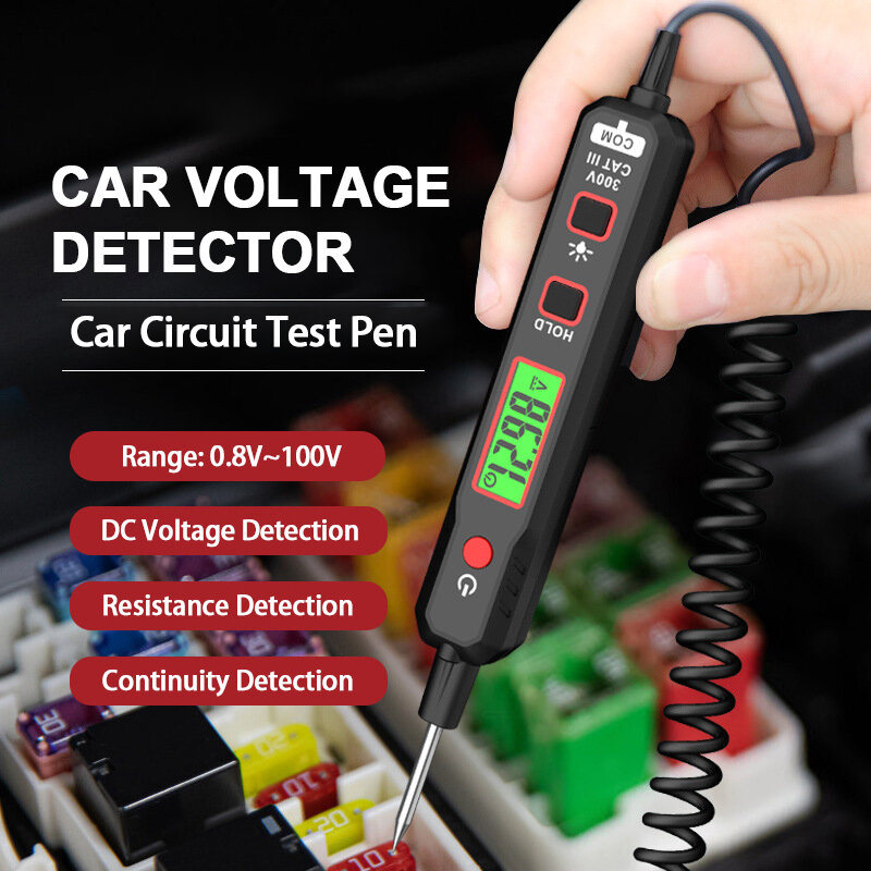 Ht86a Auto Spanningsdetector Pen Auto Fout Onderhoud Circuit Tester Digitale Backlight Auto Zekering Diagnostische Sonde Test Pen