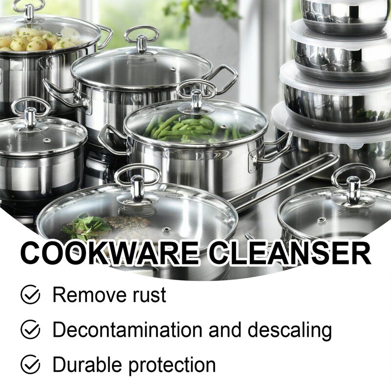 Kitchen Cookware Cleanser Efficient Multi-Purpose Cleaner Polish Agent Remove Stains for Oven Pan Cookware Home Kitchen Cleaning