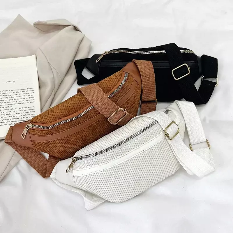Вельветовая Женская поясная сумка, маленькие холщовые женские сумки через плечо для женщин 2023, забавная модная женская нагрудная сумка для телефона