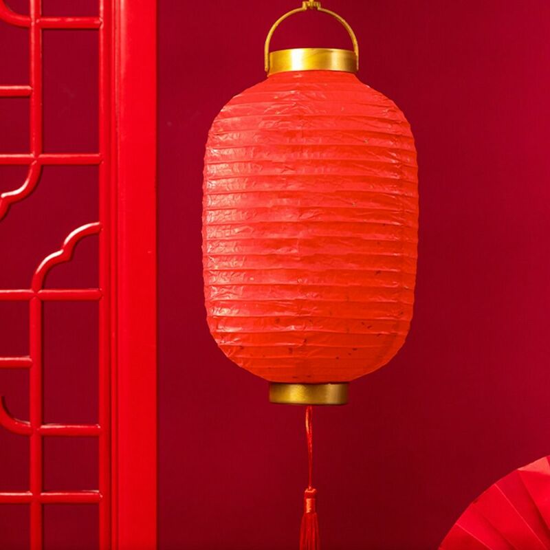 Lentera merah gantung Tiongkok, lentera kertas Tahun Baru bersinar, lentera bercahaya, Festival Musim Semi merah