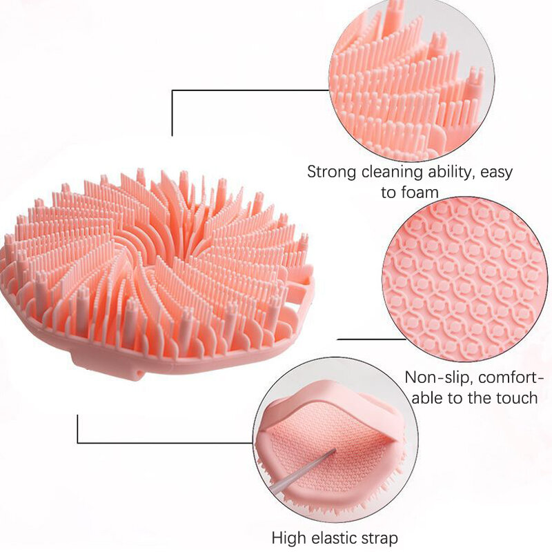 Penggosok badan silikon Pria Wanita, sikat mandi sampo meja pasang Dinding portabel untuk membersihkan dan menutrisi perawatan kulit untuk pria dan wanita