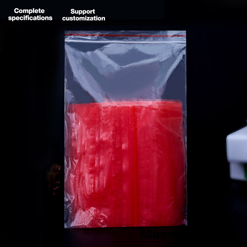 Sacchetto di imballaggio impermeabile autosigillante, rosso, antistatico, ESD, chiusura a Zip, 50 pezzi