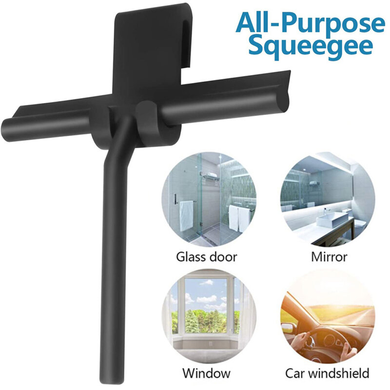 Shower Squeegee Glass Wiper Scraper Shower Squeegee Cleaner With Silicone Holder Bathroom Mirror Scraper Glass Cleaning