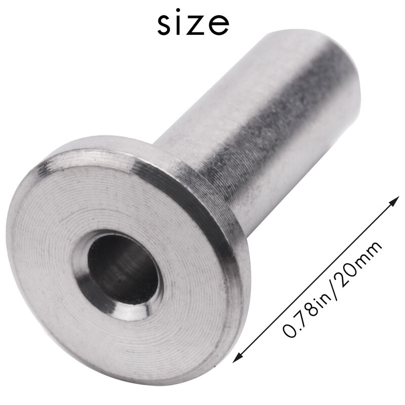 40 Pack T316 Stainless Steel Protector Sleeves For 1/8 Inch Wire Rope Cable Railing DIY Balustrade With 1Pc Drill Bit