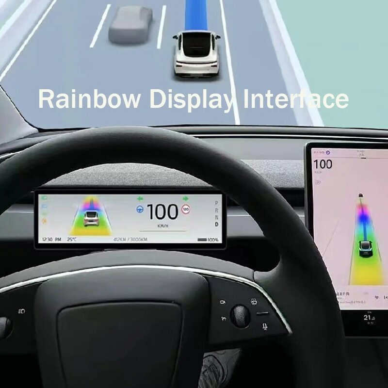 Satonic 8,8 Zoll Wireless Carplay Dashboard-Bildschirm für Tesla Modell 3 & y Unterstützung Wireless Carplay Griff Abdeckung Typ kostenlose Kamera