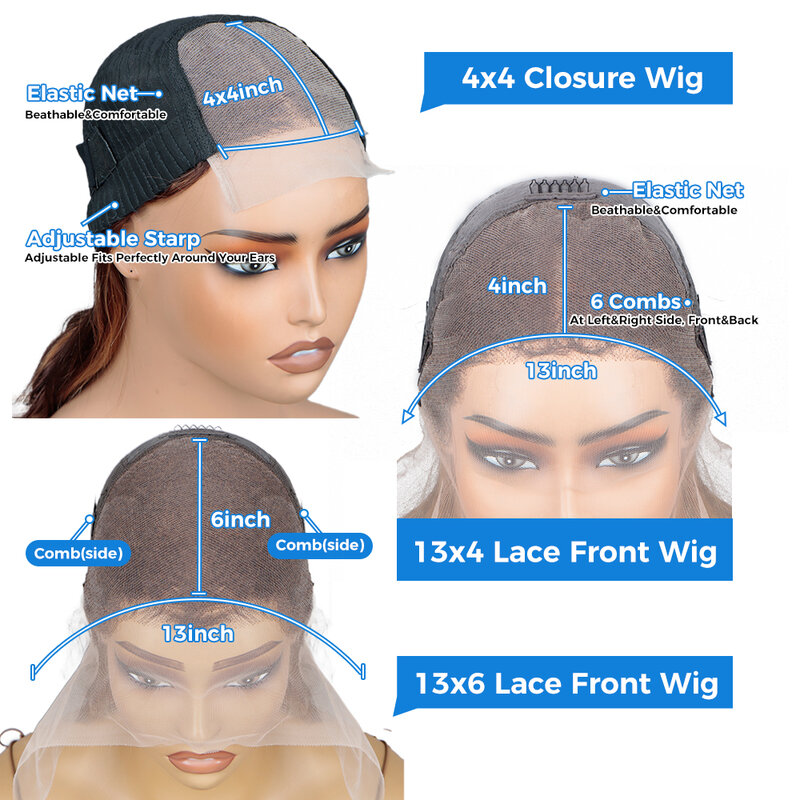 Peruca dianteira do laço transparente hd para mulheres, destaque ombre, perucas de cabelo humano, remy brasileiro, reto, 13x6, 13x4, venda