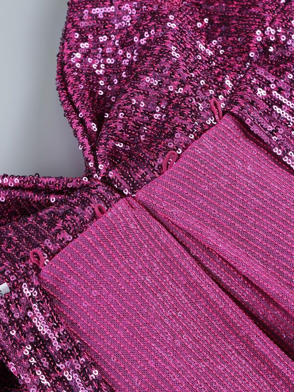Fioletowe luksusowe damskie sukienki seksowne cekiny urodziny bez ramiączek 2024 wiosenna suknia wieczorowa odzież damska pani bal