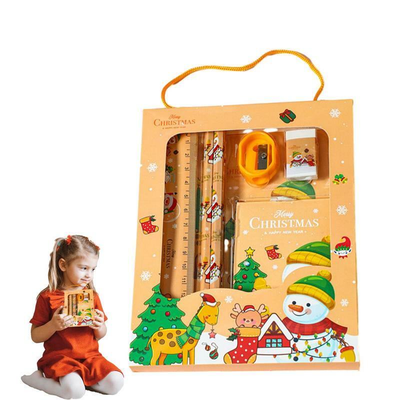 Natal Papelaria Gift Box Set para estudantes, várias cores, papelaria, Kindergarten Prêmios