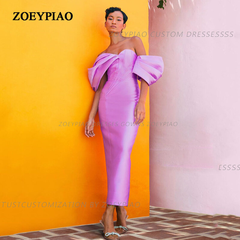 Lila Lavendel Frauen Cocktail formelle Gelegenheit Kleider Satin Strand Abendkleid Vestidos de Gala 2024 Club Ballkleider kurz