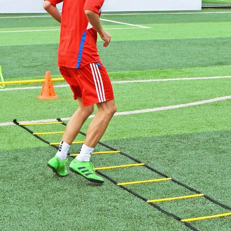 Tangga kelincahan olahraga sepak bola tangga dapat disesuaikan tangga latihan kelincahan kebugaran lompat kebugaran koordinasi tubuh alat latihan pemanasan