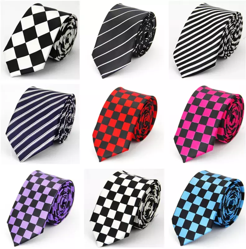 Corbatas ajustadas para hombre y mujer, accesorios de boda, 5cm/2 pulgadas, negro, azul, rojo, rosa, blanco, Morado, calavera de Piano