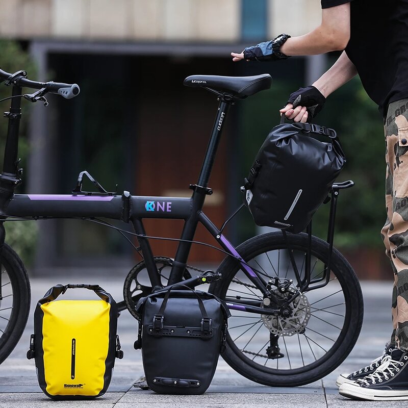 Rhinowalk Waterproof Bike Pannier Bag 7-10L Bicycle Bag Cycling Rear Seat Trunk Bag Luggage Carrier MTB Bike Accessories
