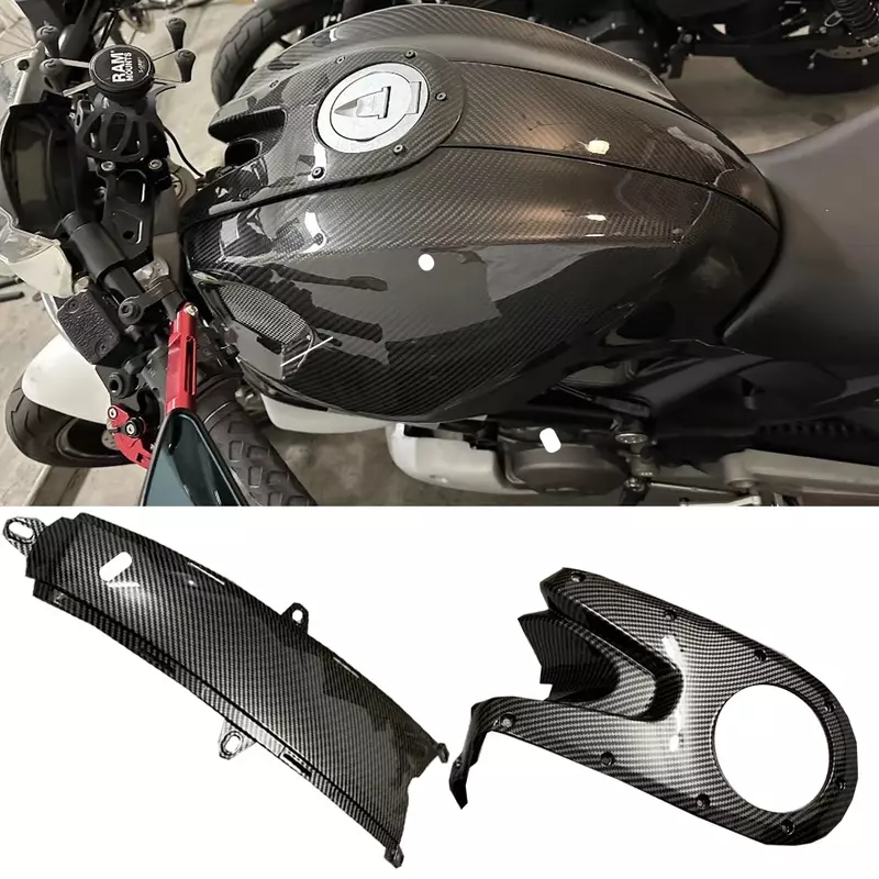 Cubierta de tanque de combustible para motocicleta, carenado de Panel inferior superior de fibra de carbono, para Ducati Monster 696, 796, 1100, EVO 2008-2013, 2014, M696