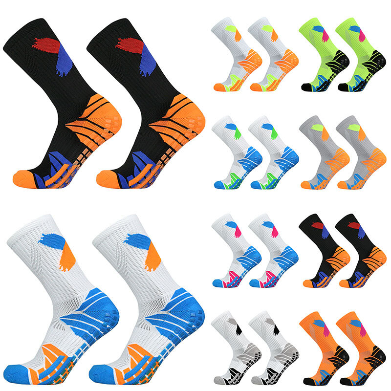 calcetas antideslizantes de futbol New Men Women Heel Pattern Sports Soccer Socks Sports Non-Slip Silicone Grip football Socks