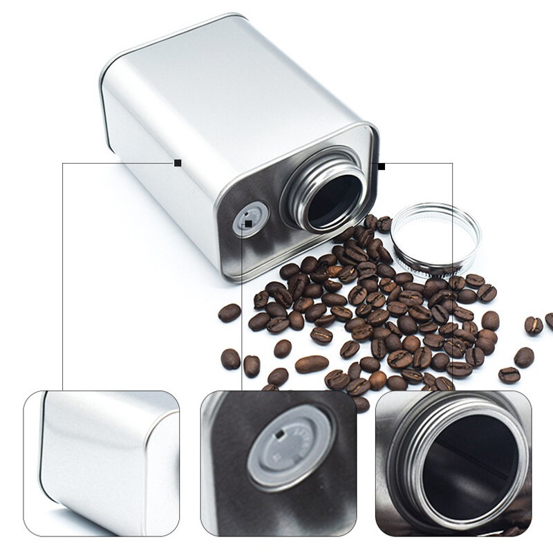 Vochtbestendige Verzegelde Koffieboon Luchtdichte Pot Blikjes Kruidenzaad Opslag Voedselverpakking Uitlaat Koffiepoeder Kruidenpot