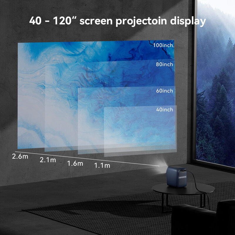 WANBO NOWY projektor T2 Max 1080p Full HD Android 9.0 Mini Wifi Auto Focus 450Ansi Przenośny projektor Dźwięk HIFI Dom Na zewnątrz