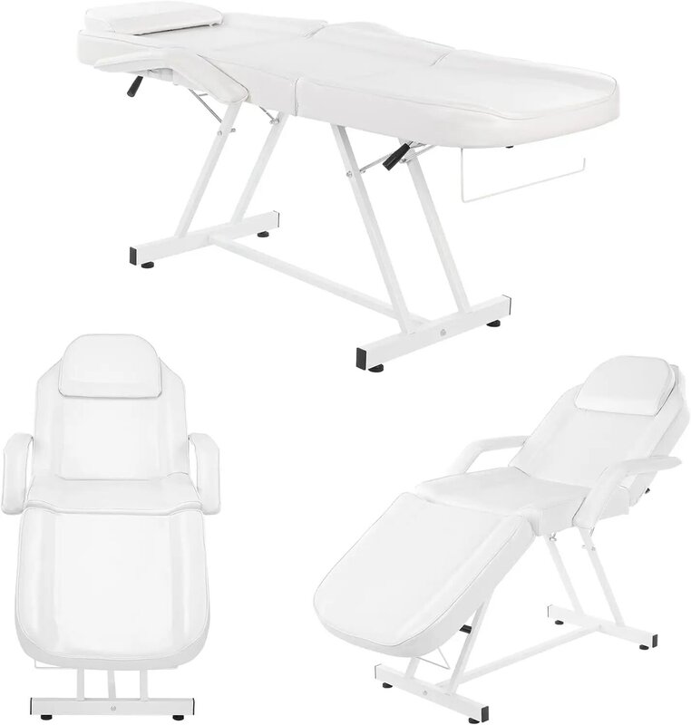 OmySalon 마사지 살롱 문신 의자, 미용사 침대, 유압 의자, 다목적 3 섹션 페이셜 침대 테이블, 조절 가능