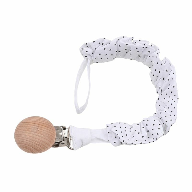 Baby Printing Pacifier Clip Chain Holder Cotton Soother Pacifier Clip Handmade Nipple Holder for Infant Oral Nursing