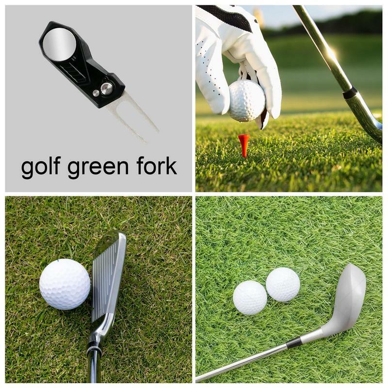 Alat Divot lipat untuk Golf, alat Pop-up Divot hijau Fork wanita, peralatan bermain Golf untuk klub Golf, lapangan Golf