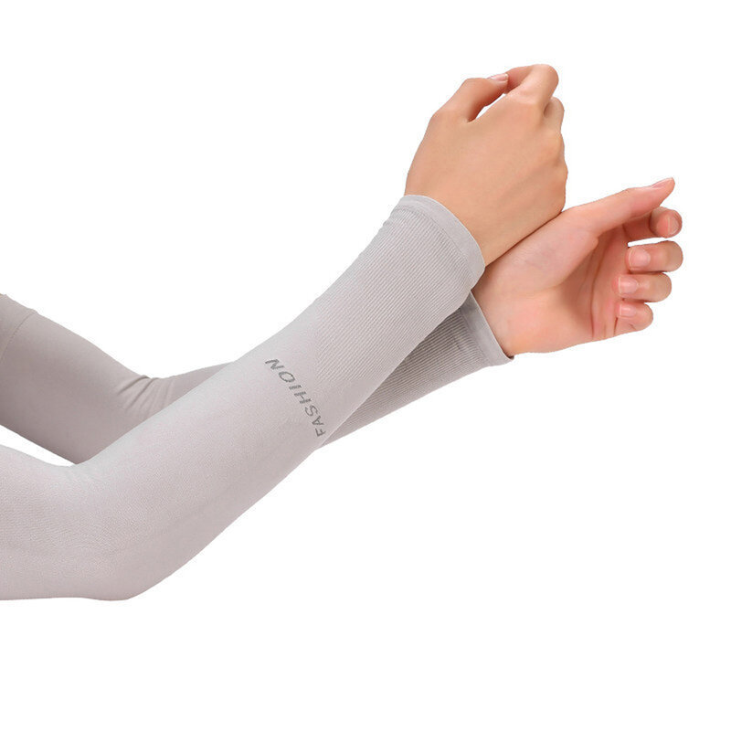 2 pezzi scaldamuscoli da uomo ciclismo all'aperto maniche di ghiaccio raffreddamento estivo protezione UV gomitiere traspiranti protezione sportiva da donna