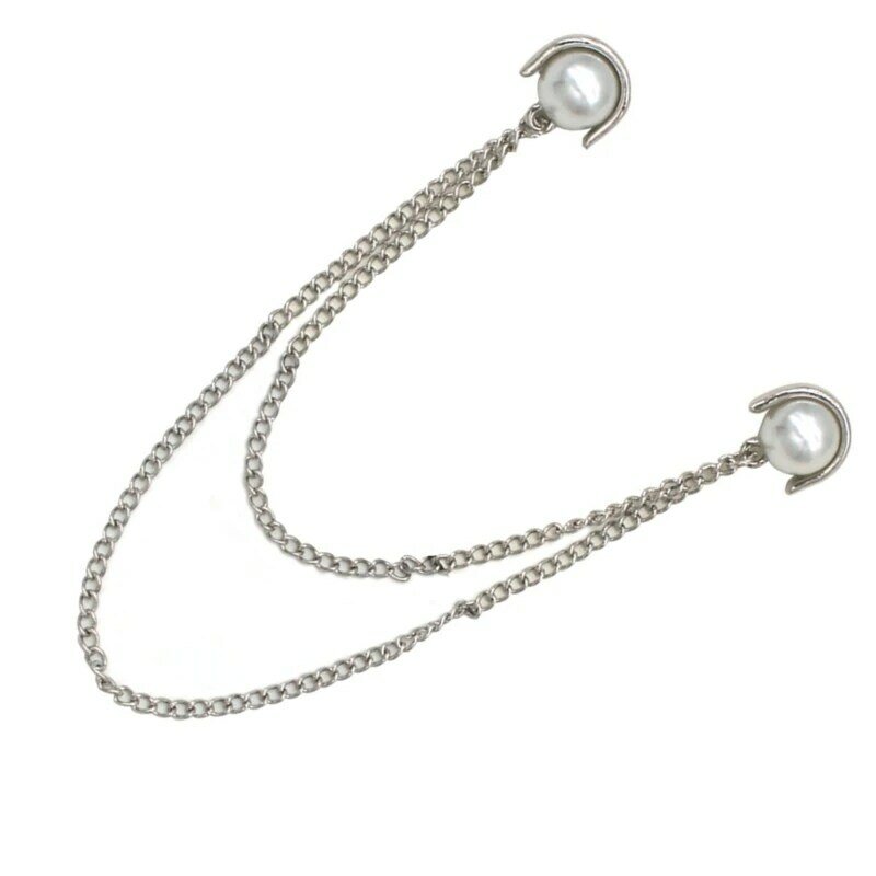 652F Broche feminino com corrente cravejada cristal elegante cravat joias broches broches para uso formal
