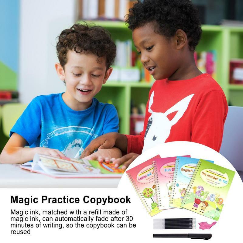 مخدد كتاب ممارسة الكتابة اليدوية للأطفال ، ممارسة دفتر الملاحظات لتحسين القلم ، والقدرة على التحكم ، والممارسة المبكرة