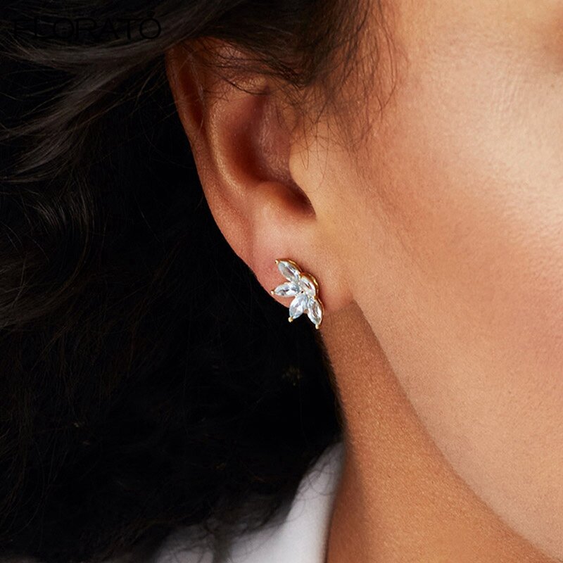 2024 New Elegant Flower Earrings for Women 925 Sterling Silver Needle Fashion Multicolor Zircon Earrings Wedding Jewelry Gift
