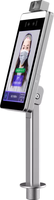 Máquina biométrica de reconocimiento Facial, Terminal de Asistencia de tiempo, medición de temperatura USB, aleación de aluminio, 8 pulgadas