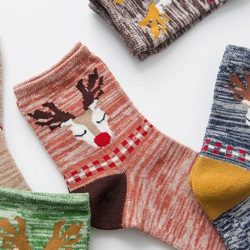 Calcetines bonitos con estampado de animales para mujer, medias de algodón Harajuku, coloridos, geniales, a la moda, de navidad, novedad de 2024