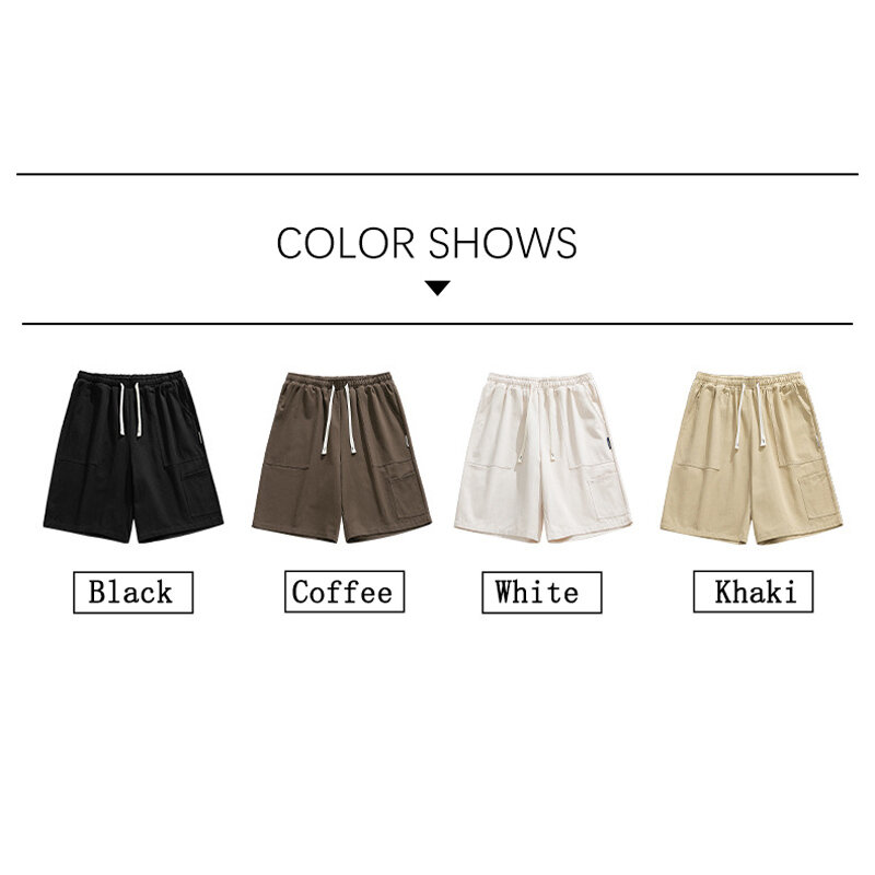 TFETTERS Brand Solid Color Cargo Shorts Men Basics Summer New Side Clip Label Shorts Male Baggy Casual Fashion Man Clothing 2024
