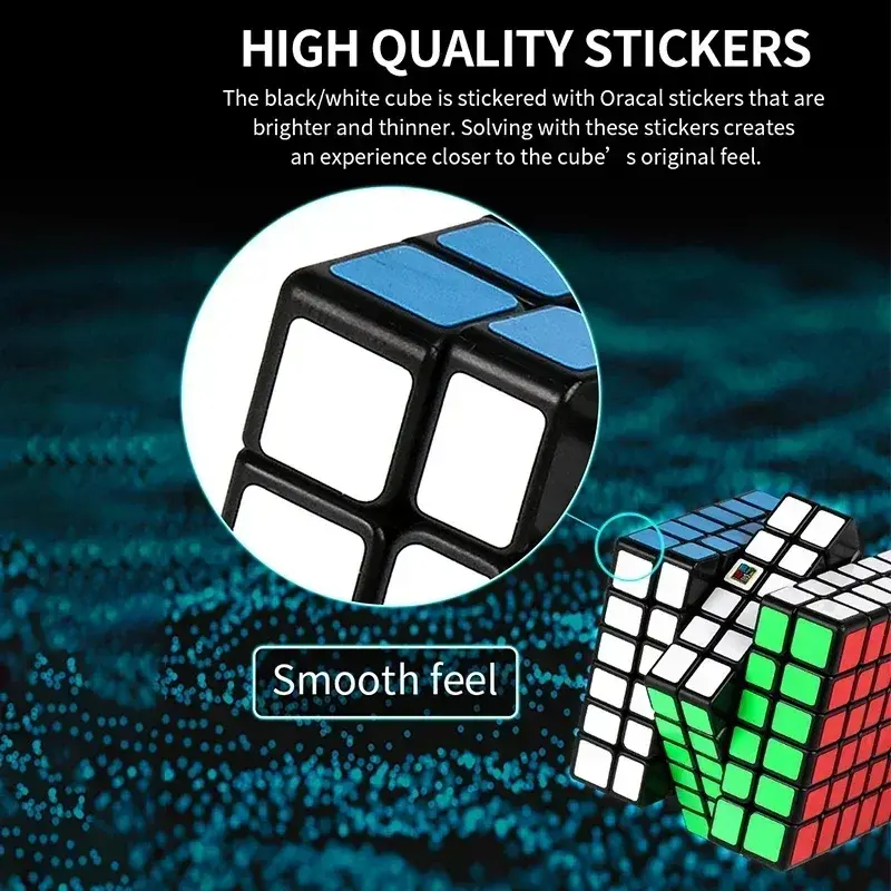 MOYU Meilong Series 6x6 7x7 8x8 Stickerless Magic Cube, Meilong 3x3 Professional Ultra-smooth Twist Puzzle Magic Cube