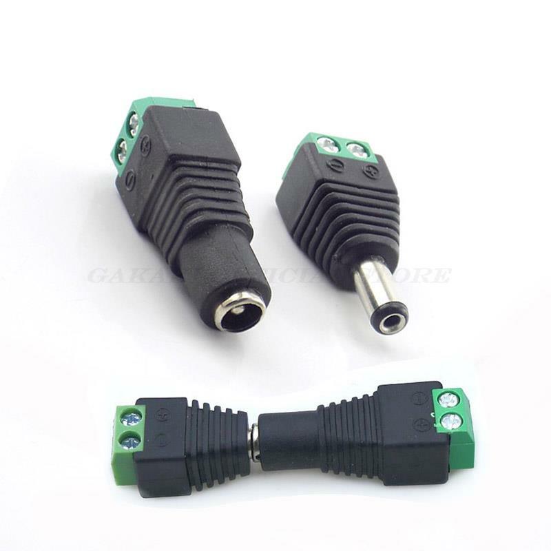 12V DC Power Male Female Jack Adapter Plug Video Balun Converter konektor BNC untuk Led Strip Light kamera Power konektor