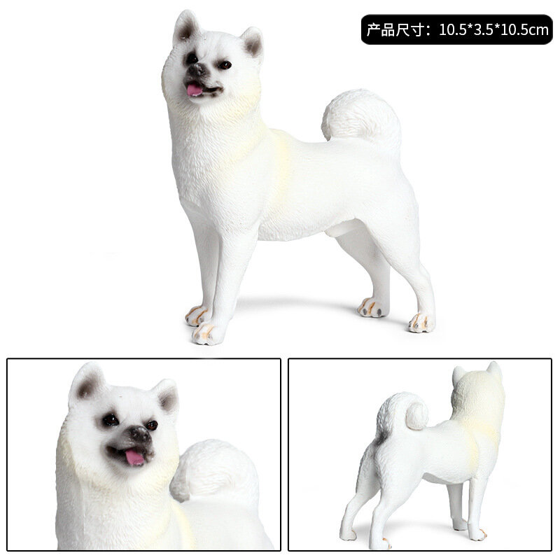 Simulazione solida modello animale decorazione Chaigou Akita Dog Pet Dog manico giocattolo in plastica