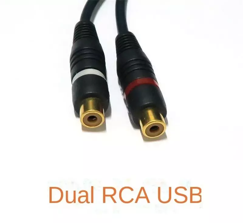 2 RCA a 1 RCA hembra a macho a hembra Cable divisor de Audio distribuidor convertidor altavoz Cable dorado