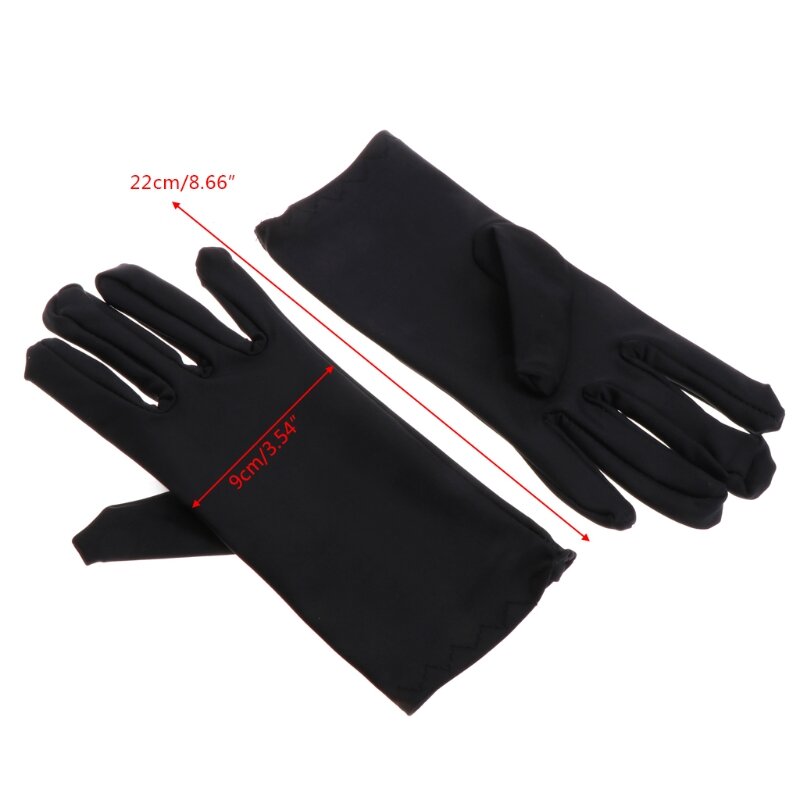 1pair Practical Jewelry Gloves Wrist Length Gloves Black Gloves Work for Protection Coin Inspection Gloves for Fetching Jewels