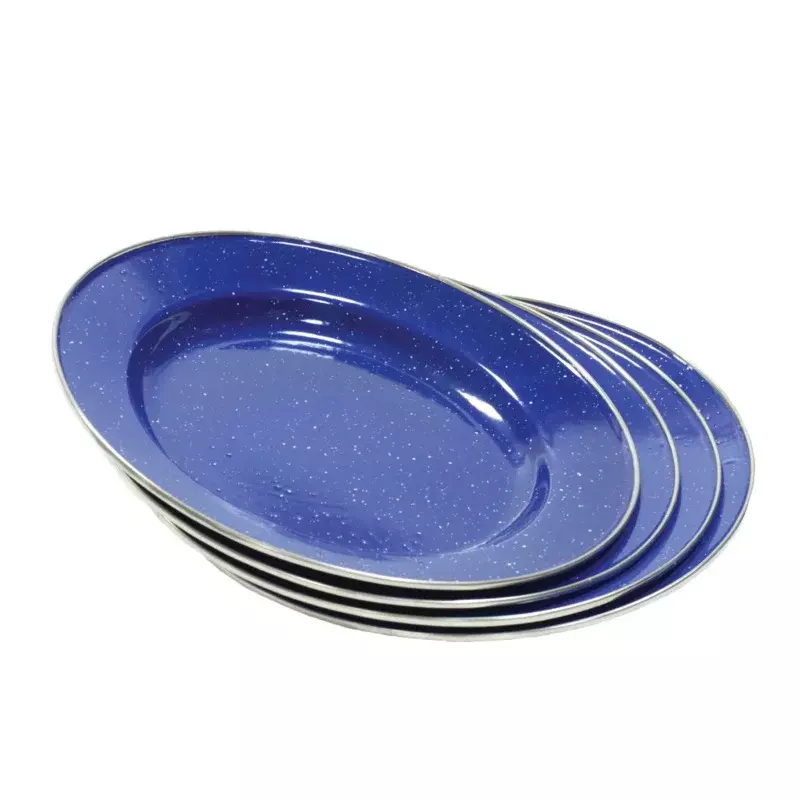 Набор посуды Ozark Trail из 24 предметов с эмалью, синий цвет