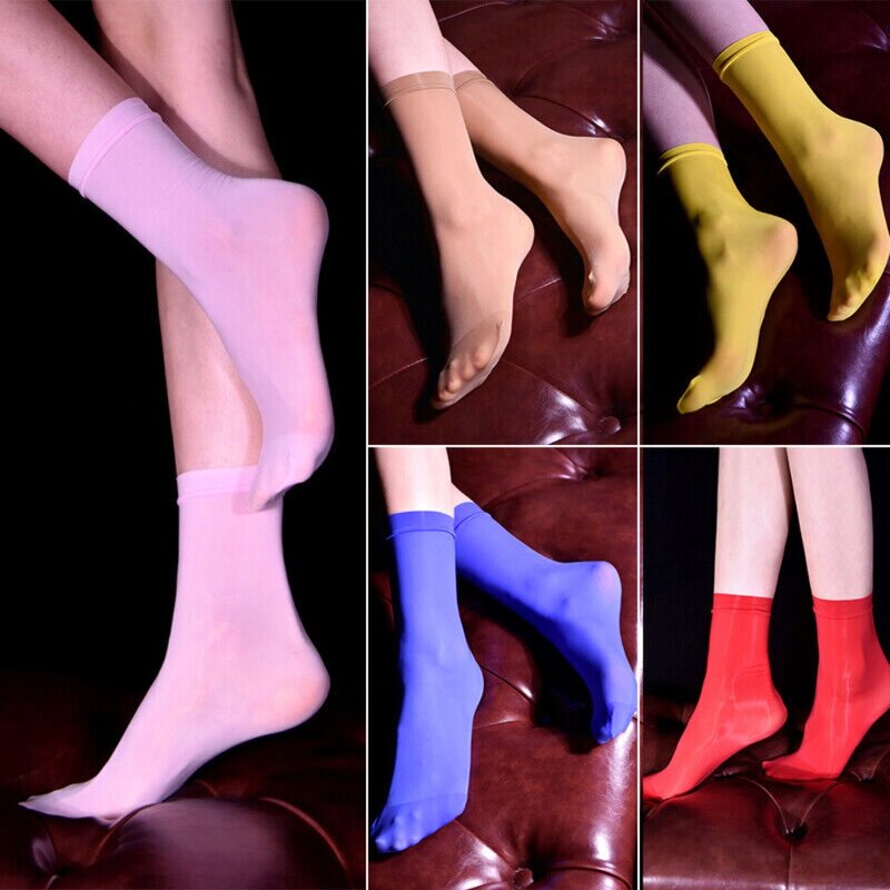 Мягкие жирные носки, дышащие, небьющиеся, блестящие, прозрачные, нейлоновые эластичные носки, ультратонкие цветные носки для мужчин и женщин, 1 пара