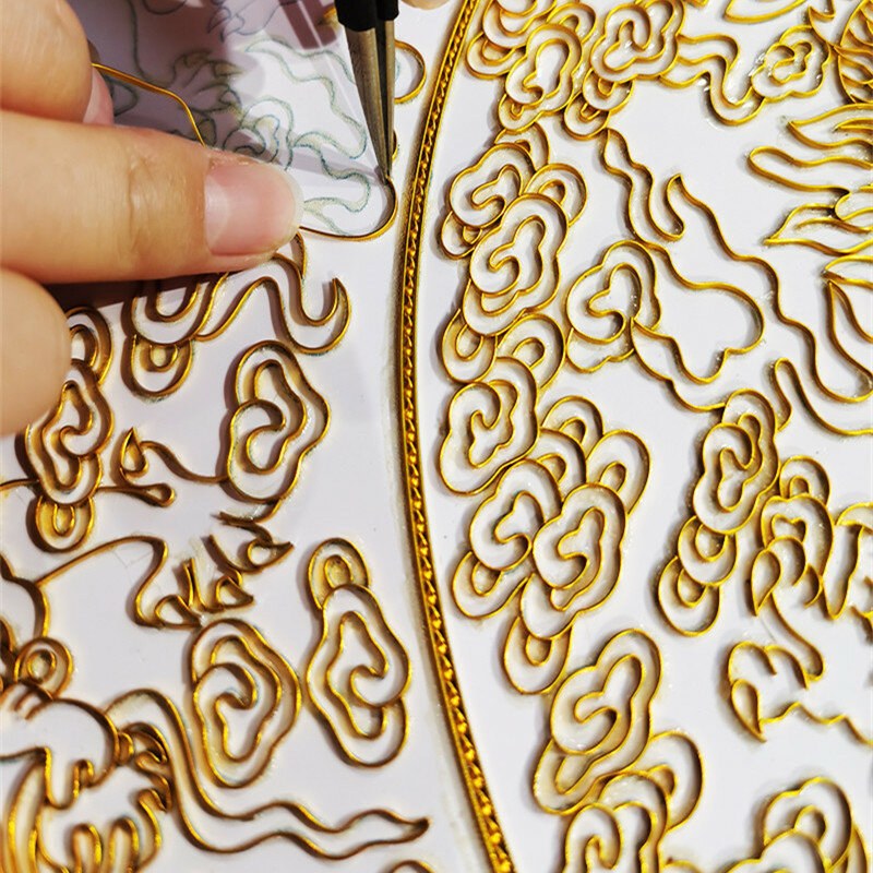 Перегородчатая эмалированная Золотая проволока 10 м, материал алюминия, плоская проволока, искусственная живопись, Золотая проволока, инструмент для творчества