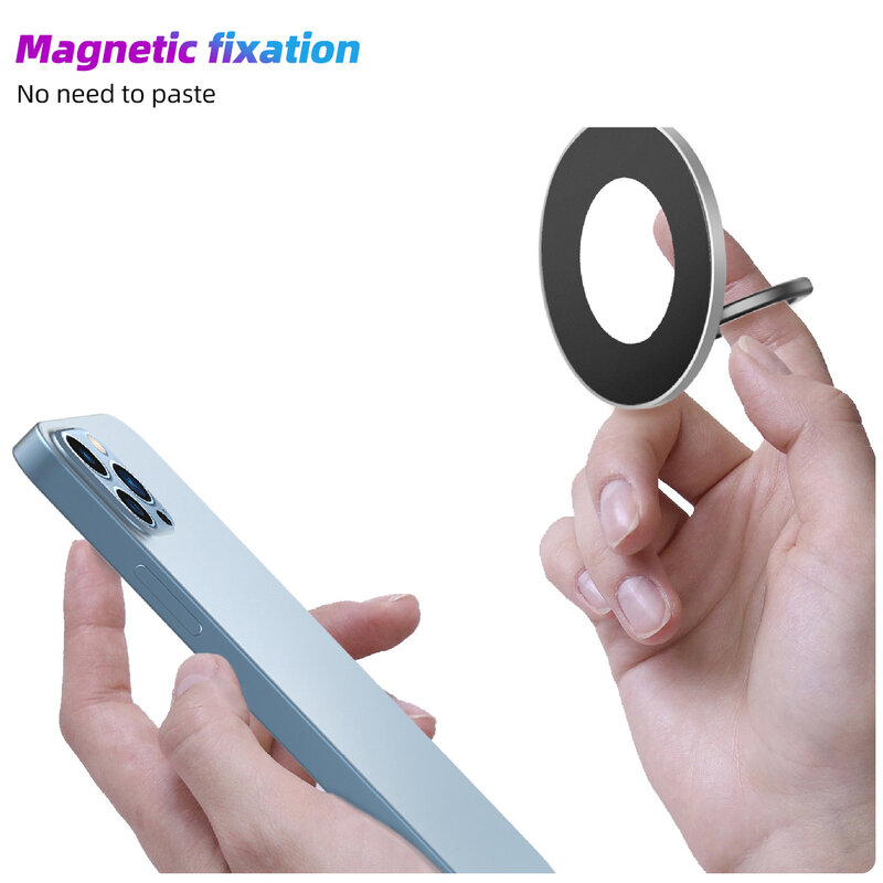 ANMONE Magnetic Cell Phone Ring Holder Compatible with iPhone 12 13 14 Series For MagSafe Removable Cell Phone Grip Kickstand