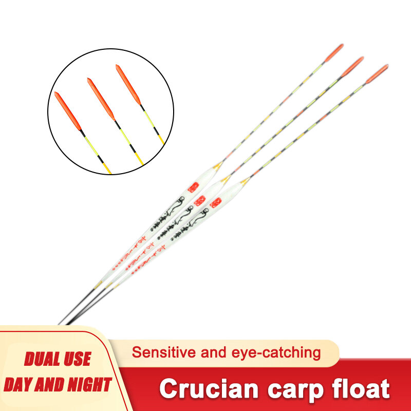 Balkan Wood Floating Fish Float Eye-Catching Crucian Carp Thicker Sensitive Eye-Catching Day And Night Dual-Use