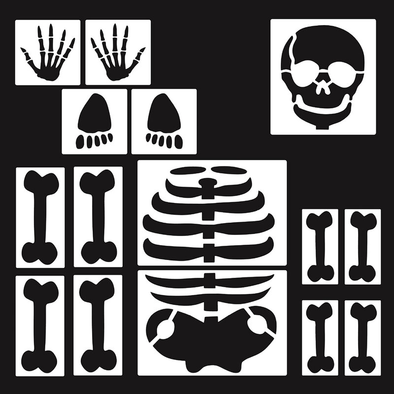 Creative Halloween Skeleton Stickers Mold Graffiti Painting Festival Party Sticker Scrapbooking Mould Craft Party Home Decor