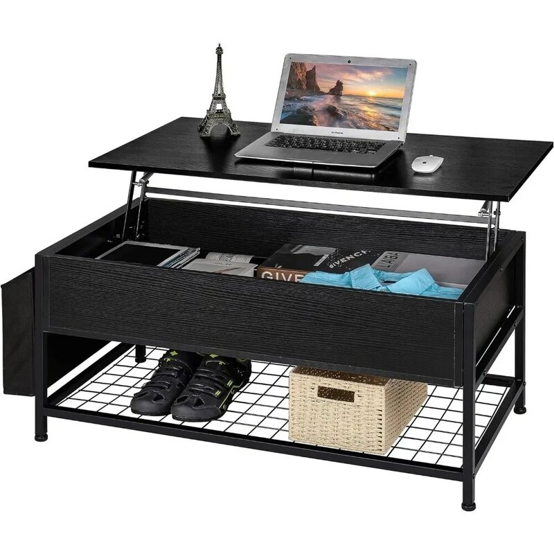 LISM-ErgoDesign Lifting Top Coffee Table, mesa de mesa ascendente para sala de estar, recepção, 39,5 "L